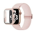 thumbnail image 1 of LEIXIUER Stretchy Bands + Case Compatible with Apple Watch Bands iWatch Band 38mm 40mm 41mm 42mm 44mm 45mm, Adjustable Weave Nylon Braided Solo Loop Band Women Men for iWatch Series 9 8 7 SE 6 5 4 3 2, 1 of 16