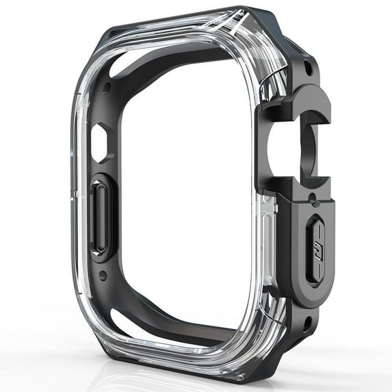 LEIXIUER TPU PC Case Without Film Compatible with Apple Watch Ultra 49mm 44mm 40mm 45mm 41mm Transparent Protector Bumper Cover for IWatch Series SE 8 7 6 5 4