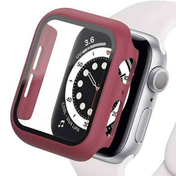 LEIXIUER Tempered Glass+Matte Watch Cover Compatible with Apple Watch Case 45mm 41mm 44mm 40mm 42mm 38mm Bumper+Screen Protector Accessories for iWatch Series SE 8 7 6 5 4 3 2 1