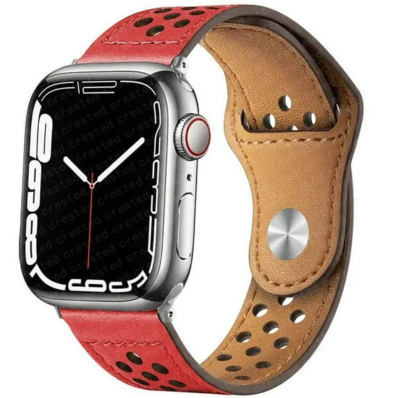 LEIXIUER UP Leather Compatible with Apple Watch Bands iWatch Band 41mm 40mm 38mm 45mm 44mm 42mm Ultra 49mm UP Soft Leather Wristbands Women Men for iWatch Series 9 8 7 SE 6 5 4 3 2 1