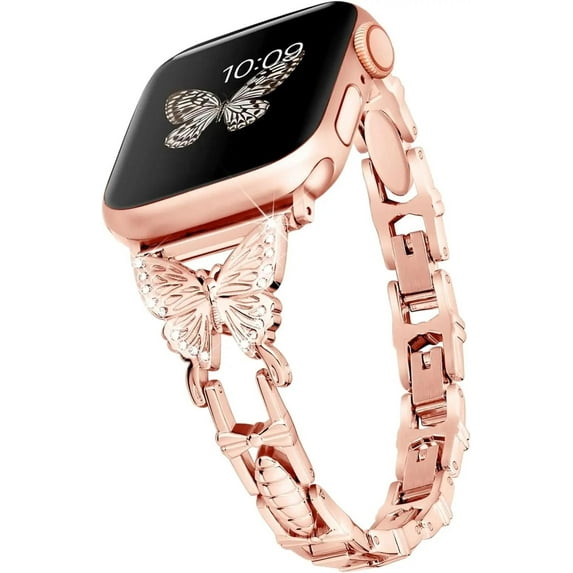 LEIXIUER Women Diamonds Metal Stainless Steel Wristbands Compatible with Apple Watch Band 41mm 40mm 38mm 49mm 45mm 44mm 42mm, Adjustable Bling Metal Straps for iWatch Series 9 8 7 6 5 4 3 2 1 SE Ultra