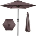 thumbnail image 1 of LEIYY 10ft Outdoor Steel Polyester Market Patio Umbrella w/Crank, Easy Push Button, Tilt, Table Compatible - Deep Taupe, 1 of 14