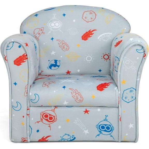 LEIYY Kids Couch, Children's Sofa Armrest Chair with Pattern, Toddler Furniture w/Sturdy Wood Construction, Preschool, Lightweight Kids Couch Sofa Chair,Aliens,19.5’’x15.5’’x17.5’’