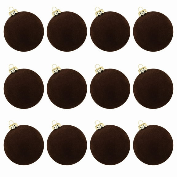 LEJHVAQK 12PCS Christmas Ball Flocked Minimalist Pure Color Christmas Ornaments, Shatterproof Christmas Tree Ornament Decorations for Holiday Party, Wedding or Home Décor