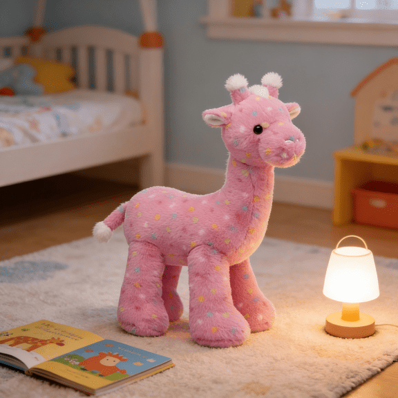 LEJHVAQK 14" Pink Frosted Animal Cookie Giraffe Stuffed Animal - Ultra-Soft Pastel Spotted Plush Toys - Kawaii Nursery Decor & Cuddly Comforting Pillow - Unique Birthday Gift