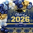 thumbnail image 1 of LEJHVAQK 2026 Graduation Decorations Set: Royal Blue & Gold Backdrop, Class of 2026 Banner & Balloon Arch Kit, Premium Party Supplies for High School & College Celebrations, 1 of 9