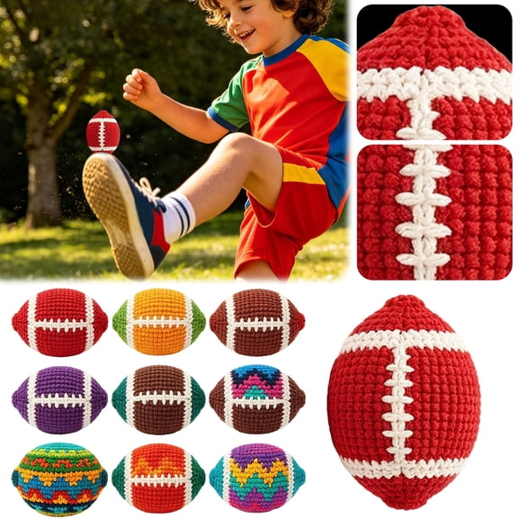 LEJHVAQK 3-Pack Hand-Knit Multi-Color Soccer Style Footbag Professional Kick Ball 2in Sand Filled Bean Bag Random Vibrant Patterns Majestic Outdoor Exercise Heartwarming Gift