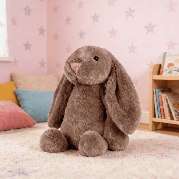 LEJHVAQK 9.8" Easter Bunny Huggable Pillow - Velvet-Soft Rabbit Plush Stuffed Toy - Calming Sleep Buddy & Easter Surprise for Boys & Girls - Machine Washable