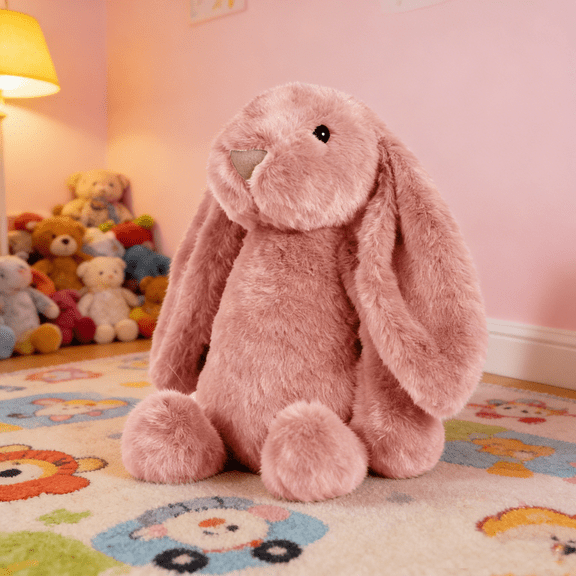 LEJHVAQK 9.8" Soft Bunny Plushie - Huggable Stuffed Animal Pillow for Bedtime Comfort - Thoughtful Birthday & Baby Shower Gift for Kids