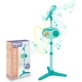thumbnail image 1 of LEJHVAQK Kids Bluetooth Karaoke Machine with Adjustable Stand, 5-in-1 Karaoke Microphone Toy with Voice Changer, Singing Recorder, Speaker & Lights – Birthday for Girls - Green, 1 of 14