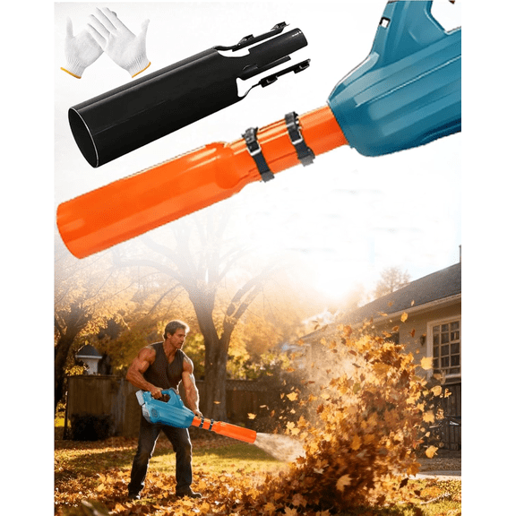 LEJHVAQK Leaf Blower Air Booster Attachment,Venturi Gutter & Snow Blower Attachment,Increases 2X Airflow for Wet Leaves/Snow,All-Season Blower Attachment,for 2-4 Inch Nozzles(Black-1Pcs)