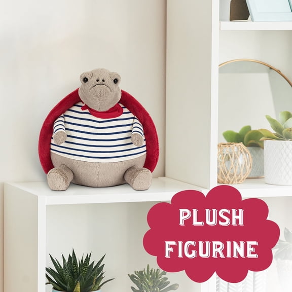 LEJHVAQK Romantic Angry Turtle Plush - 9.8 Inch Striped Shirt Turtle Toy with Tag - Collectible Cuddly Stuffed Animal Throw Pillow - Gift for Fans, Valentine's Day Gift