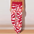 thumbnail image 1 of LEJHVAQK Soft Heart Printed Sleep Pants for Women Valentine's Day Series Pajama Pants Wide Leg Design Comfort Waist Lounge Pants for Home, 1 of 6