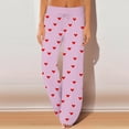 thumbnail image 1 of LEJHVAQK Valentine's Day Pajama Pants for Women Heart Printed Pjs Sleep Pants Comfort Waist Wide Leg Lounge Pants with Adjustable Drawstring, 1 of 6