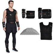LEK RO Adjustable 44lb Weighted Training Vest, Weight Vest with Weights, Ankle, Wrist, Weight Vest for Gym, Pull-Ups to Increase Weight Workout