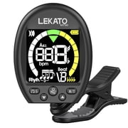 LEKATO 3 in 1 Guitar Tuner, Clip On Tuner Metronome with Tone Generator, Fits for Electric Acoustic Guitar Bass Ukulele Violin Viola Cello Practice Performence, Rechargeable Full Color Screen