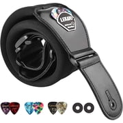 LEKATO Bass Guitar Strap for Electric Guitar & Bass 3" Wide Guitar Straps Padded Bass Guitar Strap Adjustable Length from 38" to 47" Bass Guitar Straps with Pick Holder 2 Safety Strap Locks & 6 Picks