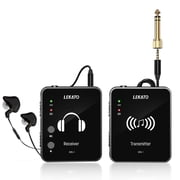 LEKATO Black MS-1 Wireless in-Ear Monitor System 2.4G Stereo Wireless IEM System with Transmitter Beltpack Receiver Automatic Pairing for Studio Band Rehearsal Live Performance