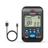 LEKATO Digital Metronome Rechargeable LCD Electronic Metronome, with Timer Human Voice 10 Beat Sounds Volume Adjustable Clip on Mini M65 Metronome for Piano Guitar Flute Violin Drum