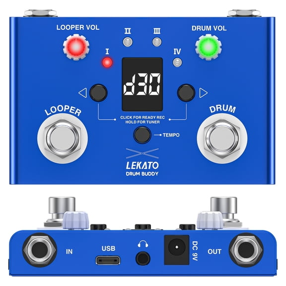 LEKATO Drum Looper Tuner Loop Pedal Drum Buddy V2 For Digital Electric Guitar Bass Pedals Station