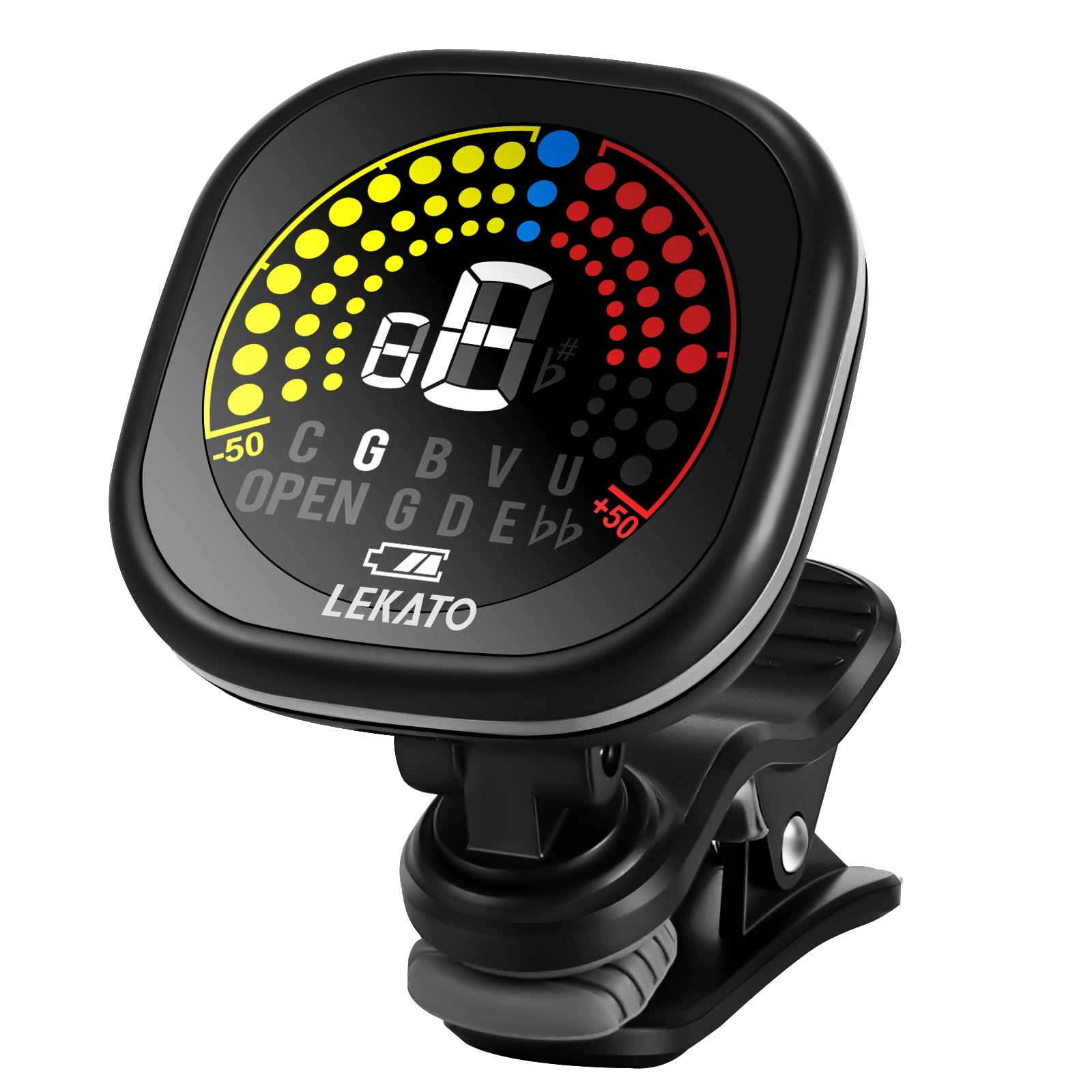 LEKATO Guitar Tuner Rechargeable, Tuner Clip On for Guitar, Bass ...