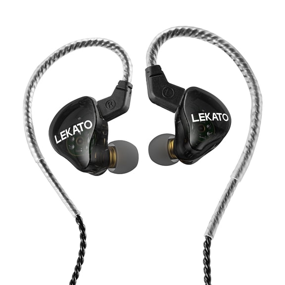 LEKATO H5 Headphones In Ear Monitors Hybrid Hifi IEM Earphones for Musicians Singers Detachable 2Pin Cable 1BA+1DD Wired Gaming Earbuds Professional Deep Bass Sound Isolating