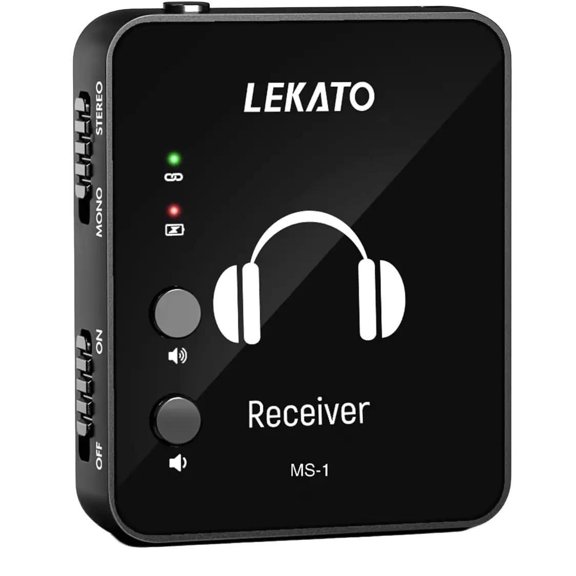 LEKATO MS-1 Wireless in-Ear Monitor System -(Only Receiver)Automatic Pairing for Studio Band Rehearsal Live Performance