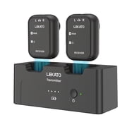 LEKATO MS-40 Wireless in-Ear Monitor with Charging box , 30H Battery Life with Box, 2.4G IEM System 1 Transmitter 2 Receivers Auto-Pairing,OTG Support,One to More, in-Ear Monitoring for Studio,Live,S