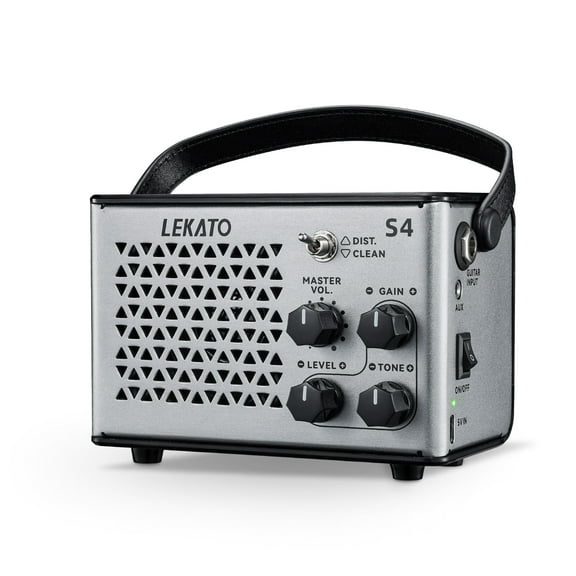 LEKATO Mini Guitar Amp Electric Guitar Amp 10W Clean Distortion Gain Control Bluetooth Rechargeable Guitar Amp Portable for Travel Indoor Practice