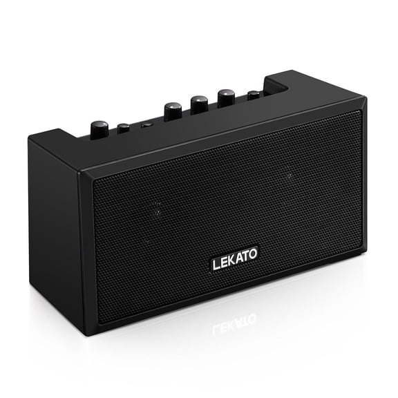 LEKATO Mini Guitar Amp Rechargeable Amplifier Electric Guitar Amp 5W Clean/Overdrive Bluetooth Guitar Amp Portable Guitar Amp for Daily Practice