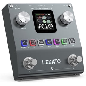 LEKATO Multi Effects Guitar Pedal, Electric Guitar Effects Pedal, Pocket Rechargeable Effects Processor with 6 Effects Modules, 80 Presets, 20 IRs, BT Audio, Headphone Output