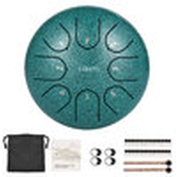 LEKATO Steel Tongue Drum 6 Inch 8 Notes Steel C Key Handpan Drum Percussion For Beginner with Song Book Drum Mallets