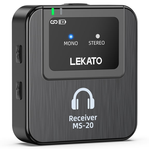 LEKATO Wireless in-Ear Monitor MS-20 for Charging Box, 1 Beltpack Receiver, 2.4G IEM System, Auto-Pairing, OTG Support, One to More, in-Ear Monitoring for Studio,Live,Singer,Band (1 Receiver)