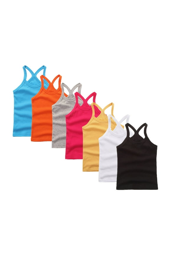 Baby Girl Tank Tops Racerback Camisole Undershirts Spaghetti Strap Camis Dance Clothes Athletic Tank Top for Girls Black 12-18 Months
