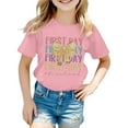 thumbnail image 1 of LEKDFST Back to School Graphic Tees for Girls Boys Pre Kindergarten 1st 2nd 3rd Grade First Day of School T-Shirts Unisex Kids Short Sleeve Shirts Pink 11-12 Years, 1 of 4
