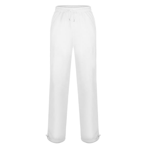 LEKDFST Baggy Sweatpants for Men Athletic Workout Gym Joggers Solid Stretch Work Sweat Pants with Drawstring Pockets White S