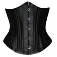 thumbnail image 1 of LEKDFST Black Corset Tops for Women Spiral Steel Boned Satin Underbust Waist Training Brocade Corset L, 1 of 4
