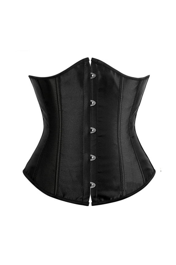 Black Corset Tops for Women Waist Training Corsets Steel Boned Hourglass Steel Bone Underbust Steampunk Bustier Tops M