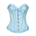 thumbnail image 1 of LEKDFST Blue Lace Corset Tops for Women Overbust Floral Push Up Renaissance Corsets Body Shaping Belly Control Shapewear Bustier Tops XXL, 1 of 3