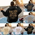 thumbnail image 1 of LEKDFST Christian Hoodies for Women Faith Jesus Bible Verse Oversized Sweatshirt You Are Loved By God Inspirational Pullover Tops Black L, 1 of 5