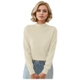 thumbnail image 1 of LEKDFST Fall Sweaters for Women 2025 Casual Crewneck Long Sleeve Lightweight Knit Pullover Sweater Tops Beige L, 1 of 6