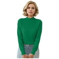 thumbnail image 1 of LEKDFST Fall Sweaters for Women 2025 Casual Crewneck Long Sleeve Lightweight Knit Pullover Sweater Tops Green M, 1 of 6
