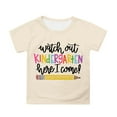 thumbnail image 1 of LEKDFST First Day of School Graphic Tees for Girls Boys Pre Kindergarten 1st 2nd 3rd Grade Back to School T-Shirts Unisex Kids Short Sleeve Shirts Beige 4-5 Years, 1 of 5
