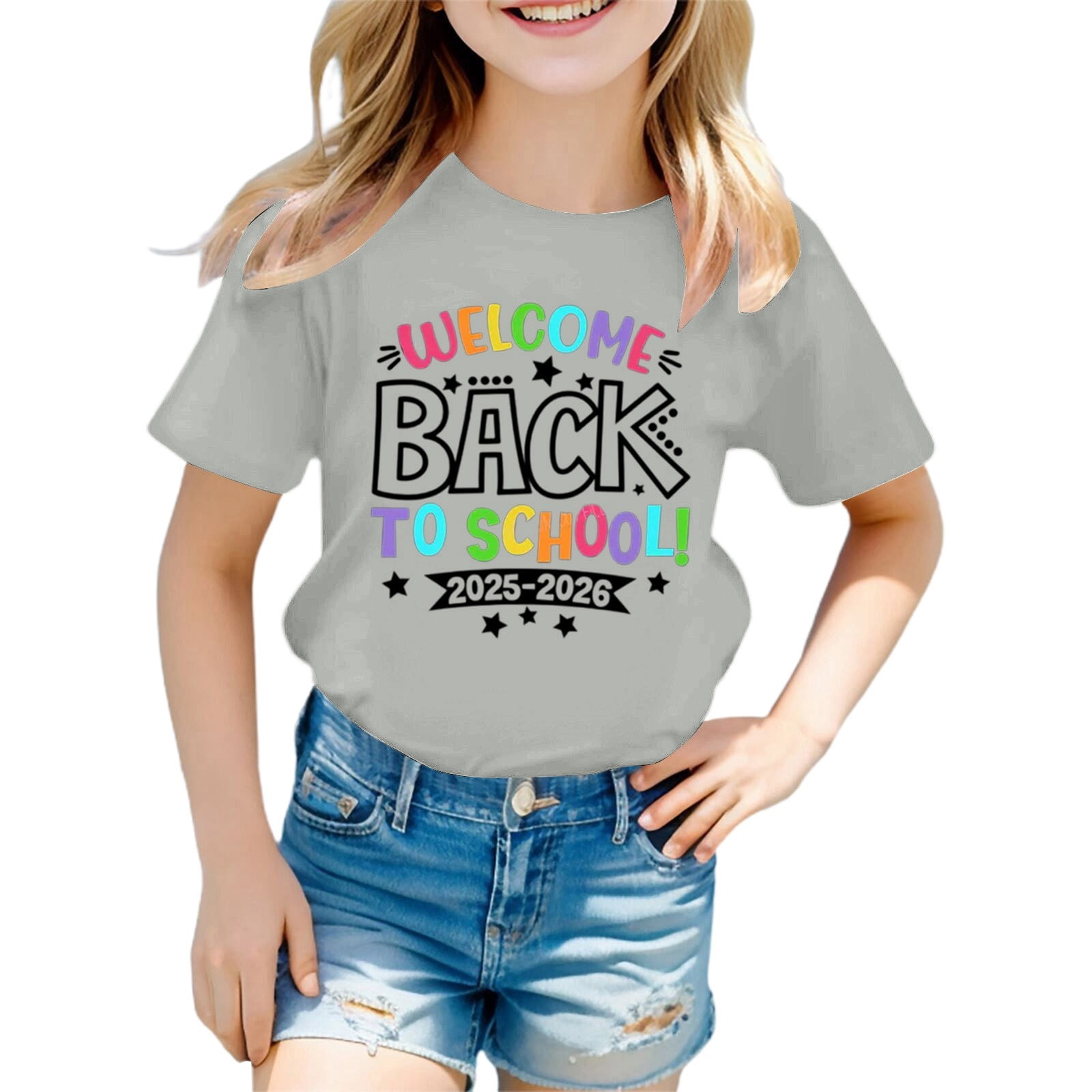 LEKDFST Girls Boys Back To School Shirts Cute Print First Day of School