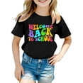 thumbnail image 1 of LEKDFST Girls Boys Back To School T Shirts Cute Print First Day of School Graphic Tees Short Sleeve Unisex Kids Shirts Black 2-3 Years, 1 of 4