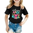 thumbnail image 1 of LEKDFST Happy First Day of School Shirts for Boys Girls Pre Kindergarten 1st 2nd 3rd Grade Back to School T-Shirt Unisex Kids Tee Top Black 3-4 Years, 1 of 4