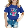 thumbnail image 1 of LEKDFST Happy First Day of School Shirts for Boys Girls Pre Kindergarten 1st 2nd 3rd Grade Back to School T-Shirt Unisex Kids Tee Top Blue 9-10 Years, 1 of 4