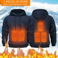 thumbnail image 1 of LEKDFST Heated Hoodies for Men 5 Heat Zones Lightweight USB Electric Heating Sweatshirt Warm Outdoor Winter Jacket No Battery Navy XXL, 1 of 9