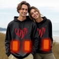 thumbnail image 1 of LEKDFST Heated Hoodies for Women Men Graphic 5 Heat Zones Smart Electric Heating Sweatshirt Rechargeable Battery Not Included Black XXL, 1 of 8