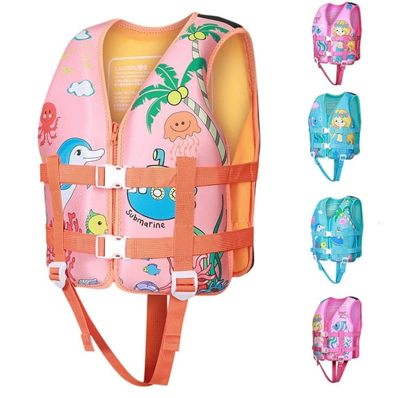 LEKDFST Kids Swim Vest Boys Girls Learn To Swim Toddler Life Jacket Swimming Aid for Pool Beach Float Jacket 10-12 years Sky Blue